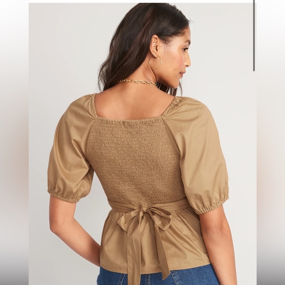 Old Navy - Camel Wrap Top - L - Picture 3 of 5